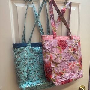 2 HANDMADE TOTE BAGS 🌺🦋